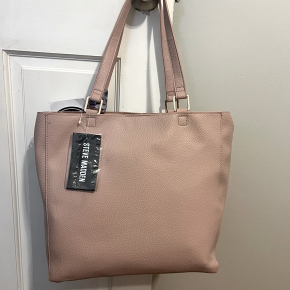 NWT Steve Madden Blush Tote Handbag (includes insert, scarf, & longer handle) - Picture 12 of 13